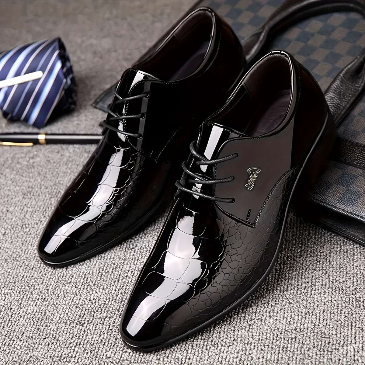 Mens Leather Shoes Color Black Sizeuk 11.5