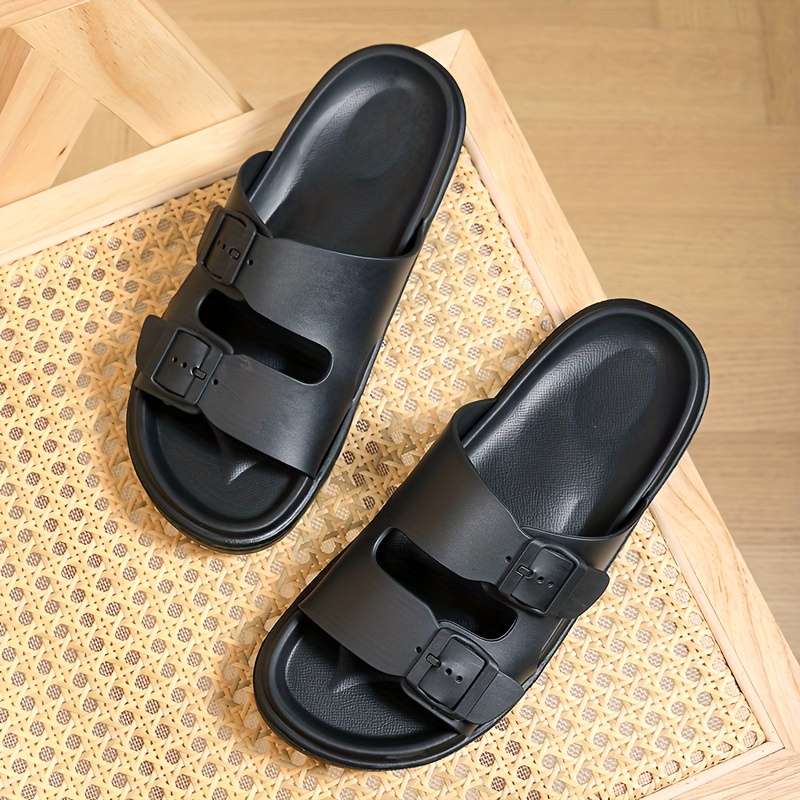 Men Slippers Summer Style Black Size Uk 7