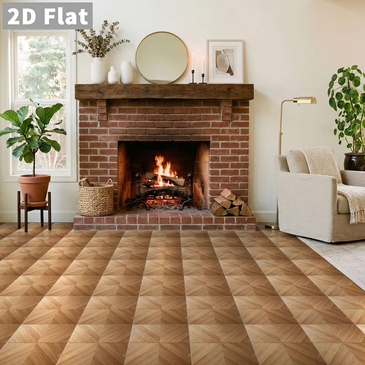 Self Adhesive Floor Stickers 20Cmx20Cmx10Pcs