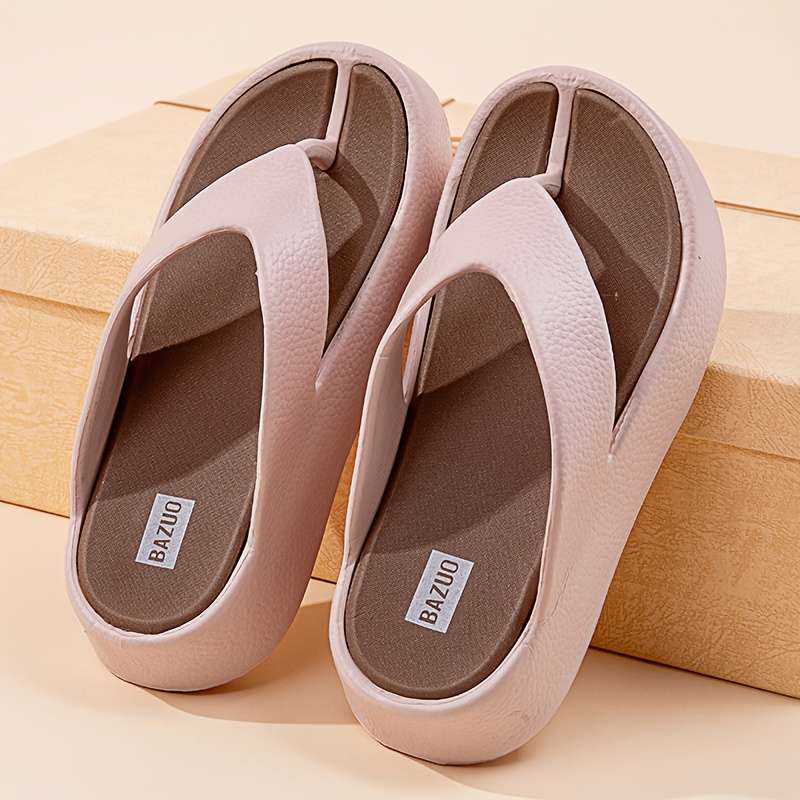 Ladies Summer Flip Flops Khaki Uk 4