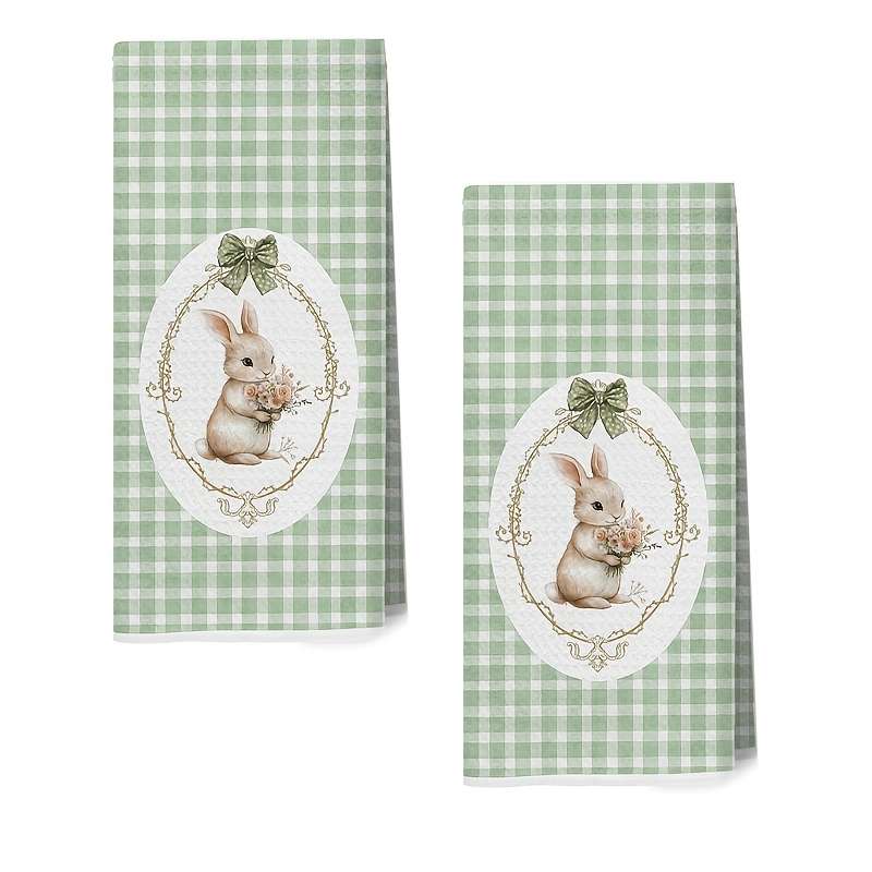 Rag Color 2 Pack Spring Green Plaid Rabbit
