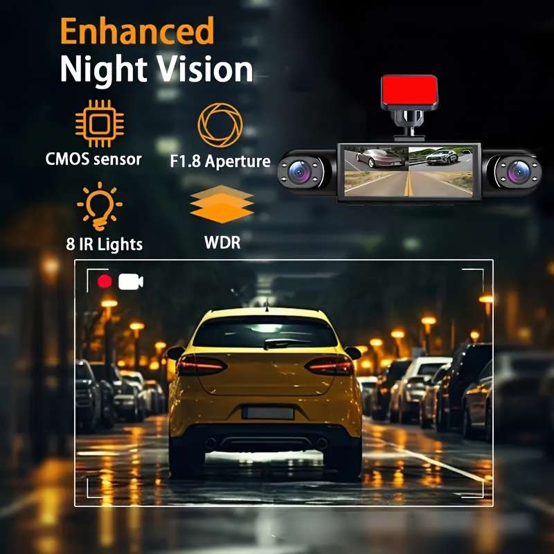 Dashcam Storage 4 Lenses  With 64G Memory Card
