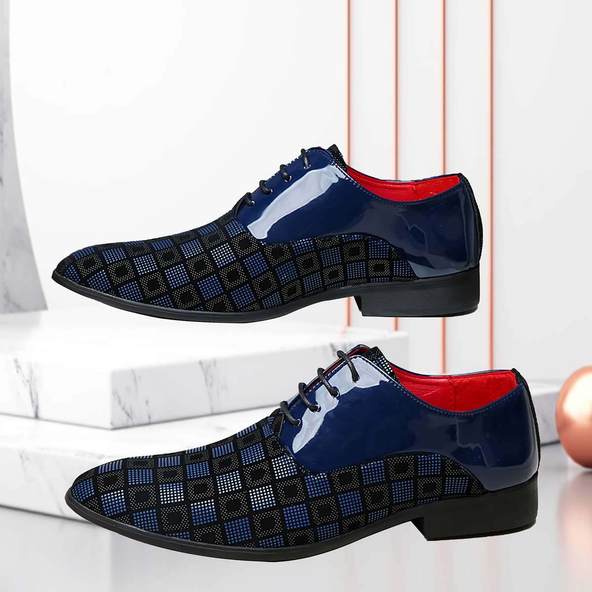 Mens Leather Shoes Color Blue Sizeuk 8