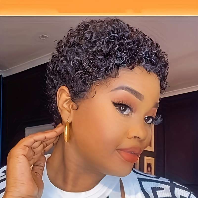 #1B Womens Wigs Hair Length 10.16Cm
