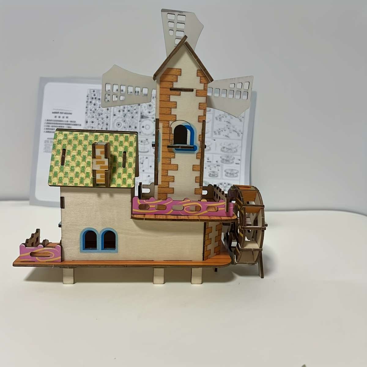 Building Toy Architectural Model Toy Set Color Colorless  Can Be Colored By Oneself