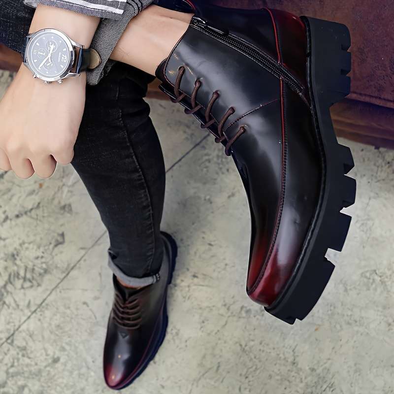 Mens Leather Shoes Color Red Sizeuk 7