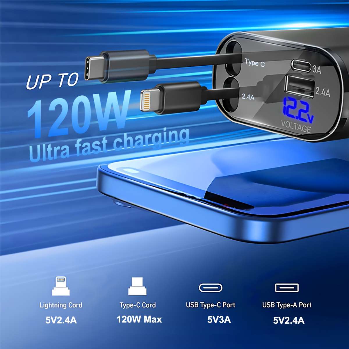 Charger Quantity 4 In 1 Car Fast Charger