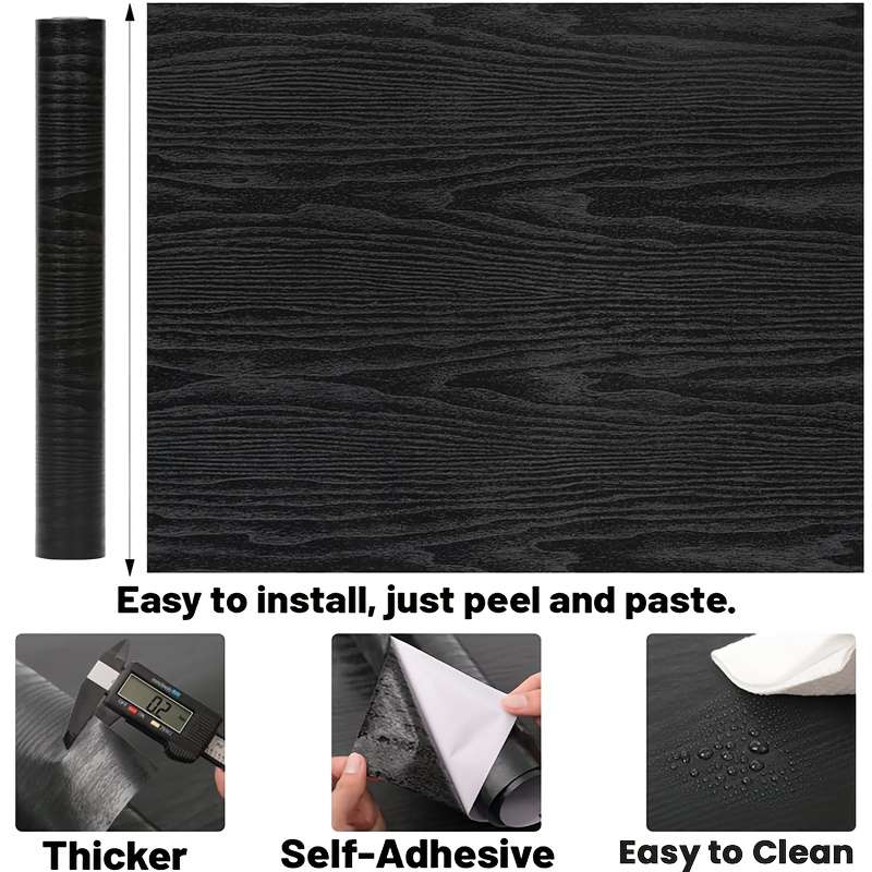 Self Adhesive Floor Sticker Silver Sandalwood Pattern 60cm x 10m