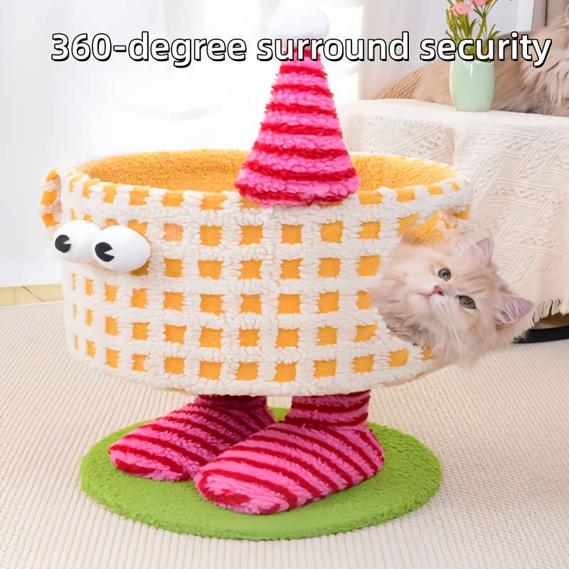 Pet Supplies Color Three  Layer Double Column Foot Cup Cat Climbing Frame Green Cup Model