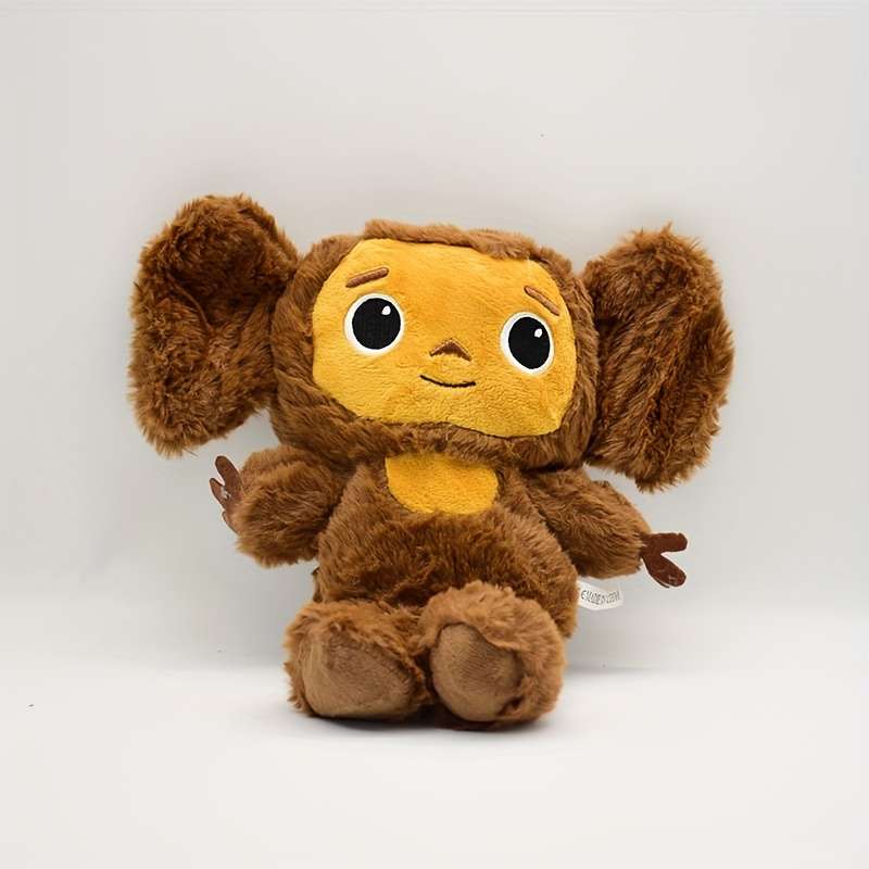 Plush Toyss color big eared monkey size Brown
