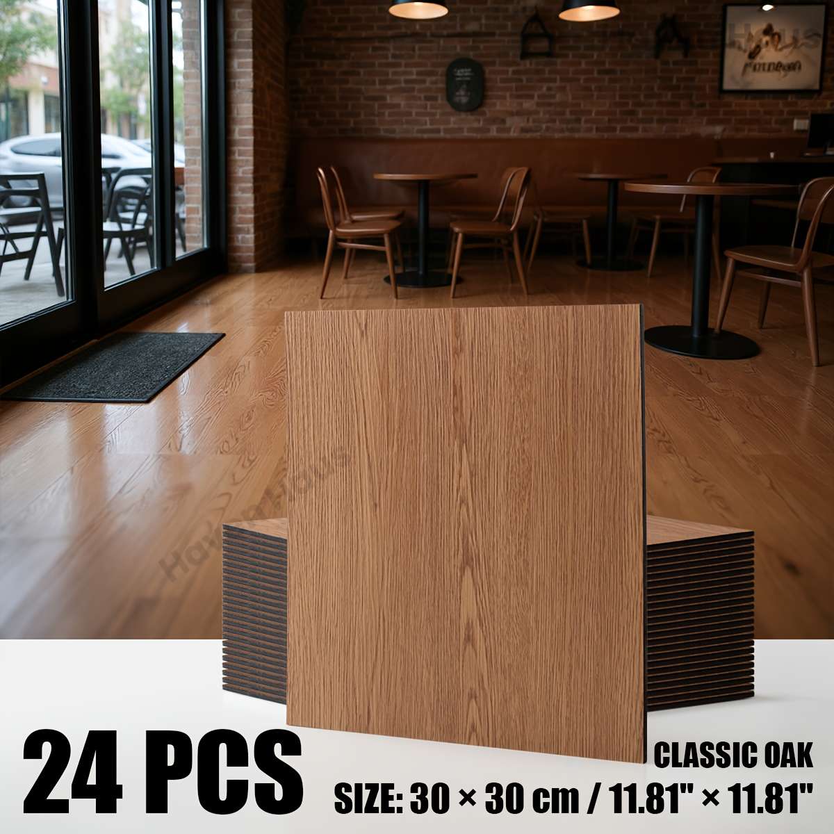 Self Adhesive Floor Stickers Classic Oak 24Pcs