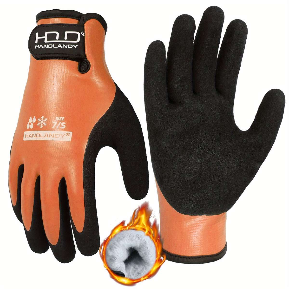Work Gloves Color Orange Size7S