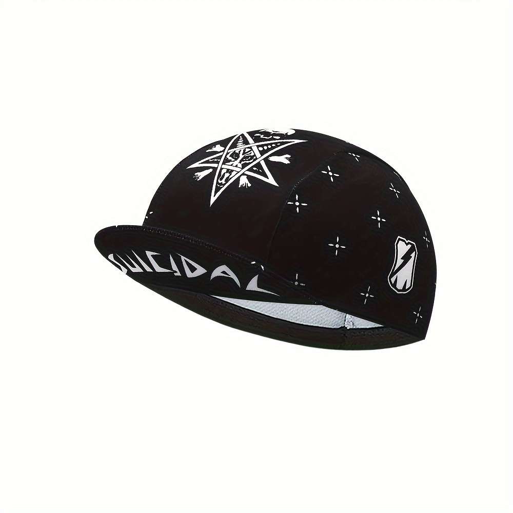 1pc Classic Retro Black Summer Cycling Cap Breathable Quick Dry Knit Polyester Material Ou