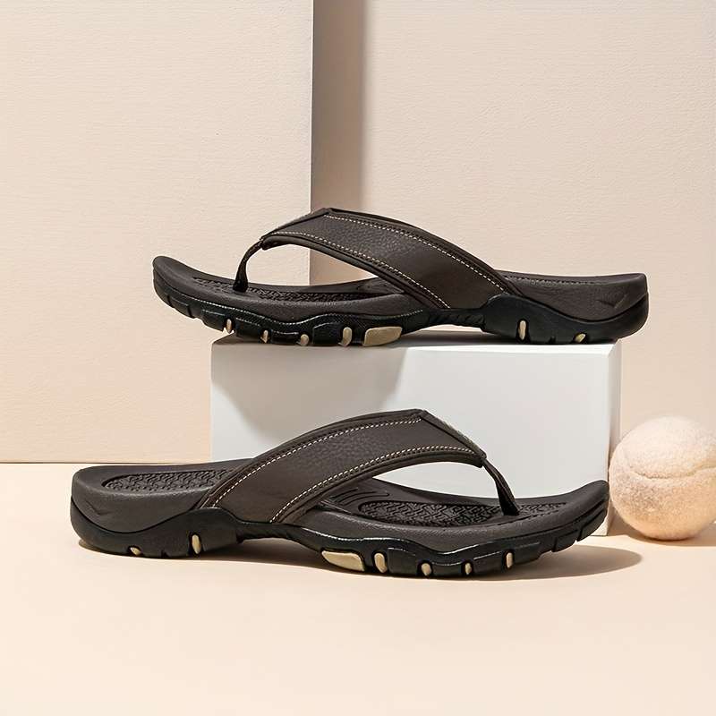 Men Slippers Summer Style Dark Brown Size Uk 15