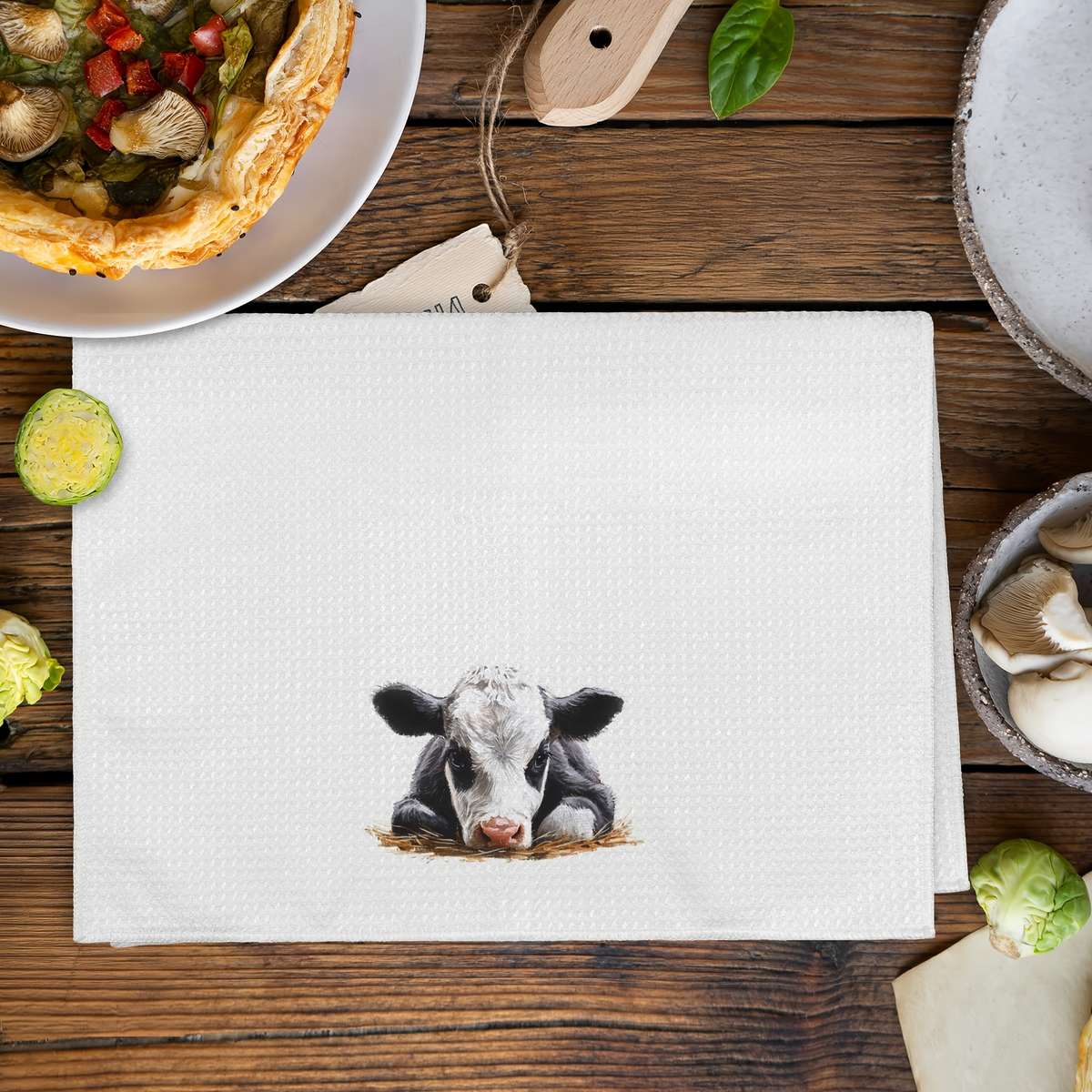 Rag Quantity Set Of 2 Fun Cow Kitchen Towels And Dishcloths