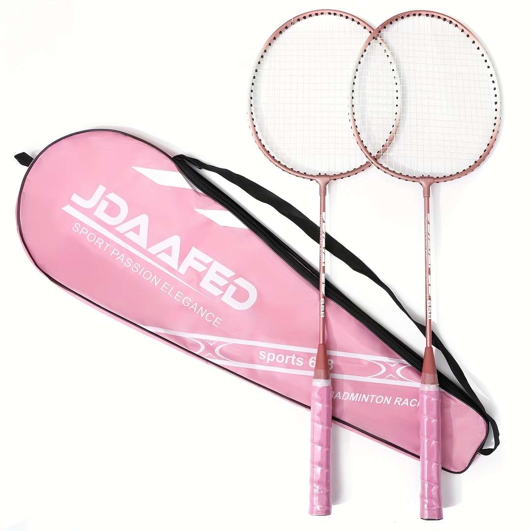 Badminton Racket Color Pink Color Compositionthree Feather Balls  1 Carrying Bag  2 Grips