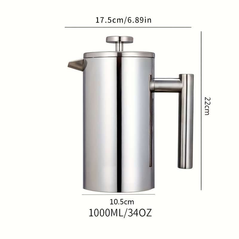 Premium Stainless Steel French Press Coffee Maker Double Walled Insulated