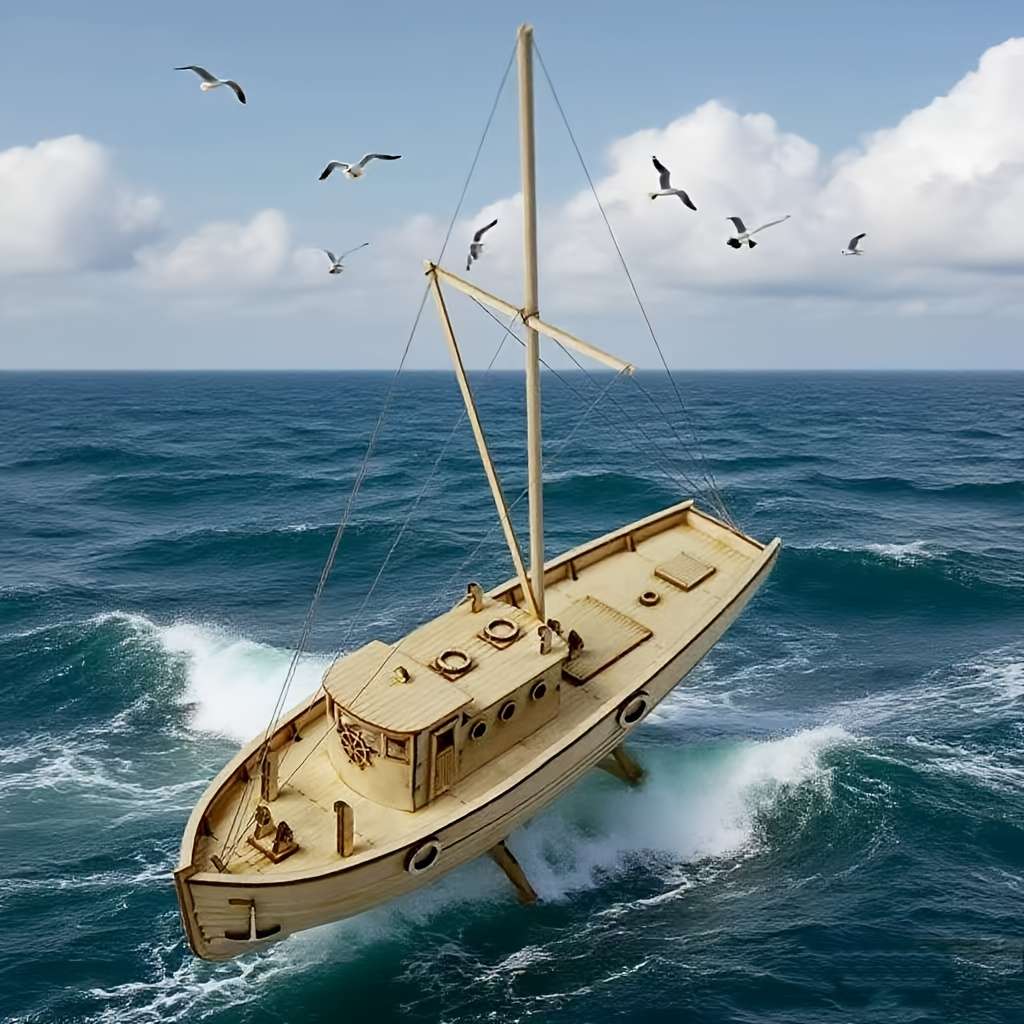 3D Jigsaw Puzzle Model Ship Color Khaki 1