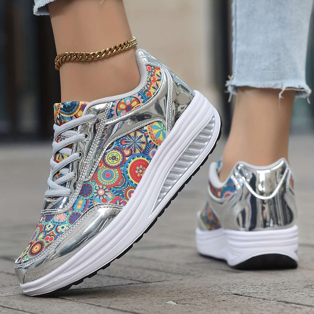 Sneakers Color Silvery Grey Sizeuk 7