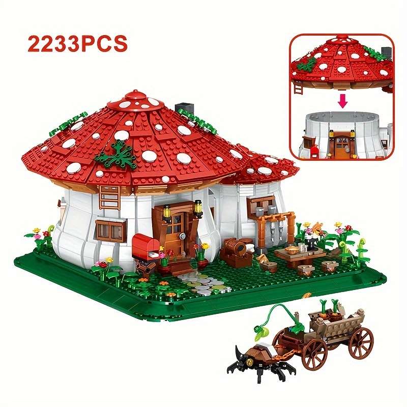 3D Building Model Puzzle Set Style Mushroom House