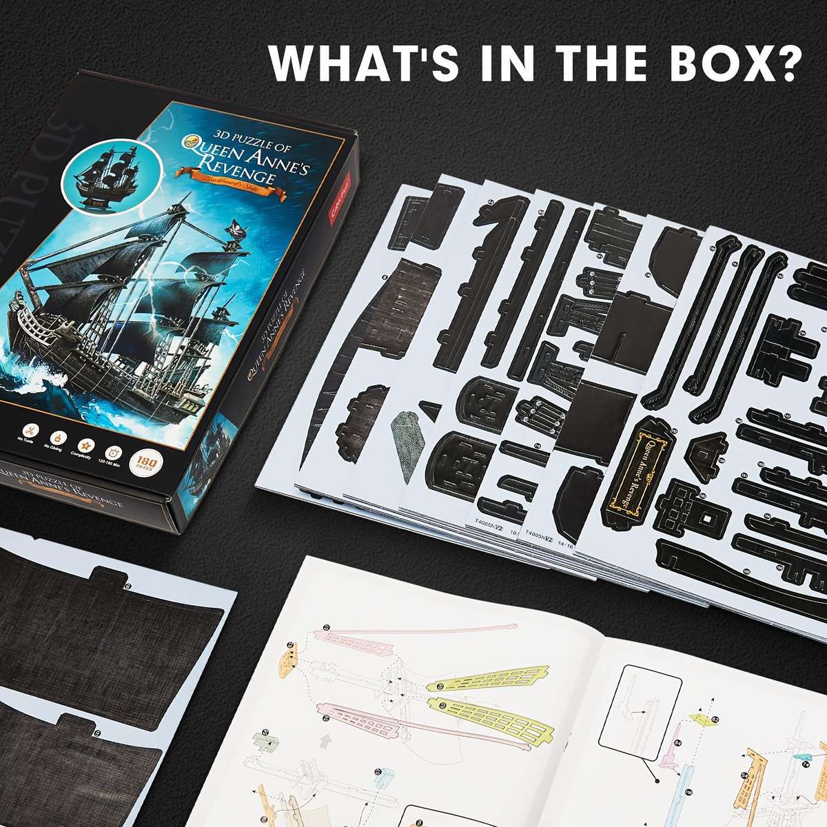 3D Jigsaw Puzzle Model Ship Items Black Pirate Ship