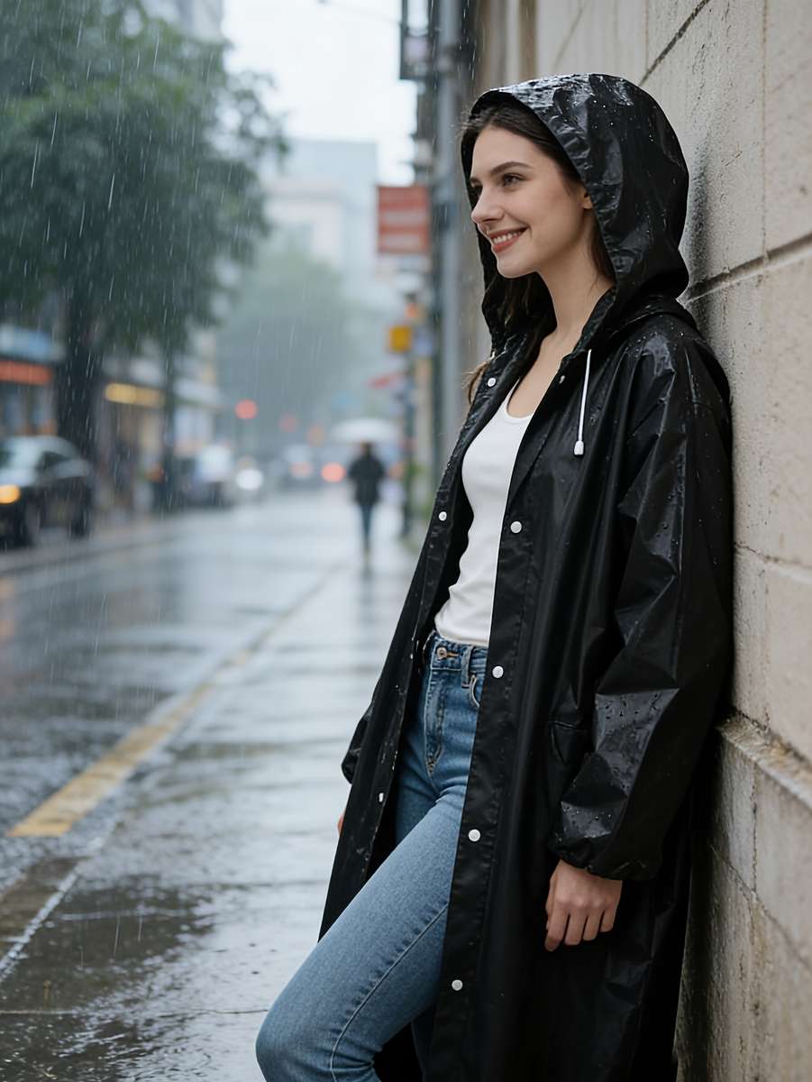 Raincoat Black Size Asian Onesize