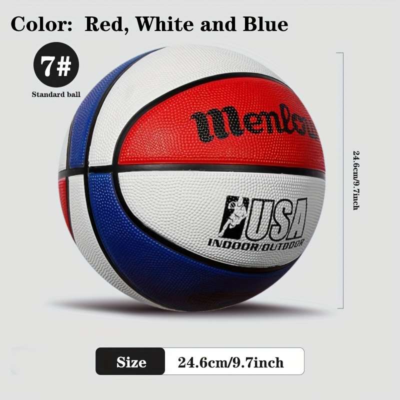 Basketball Color Red White And Blue No 7 Ball Standard Size