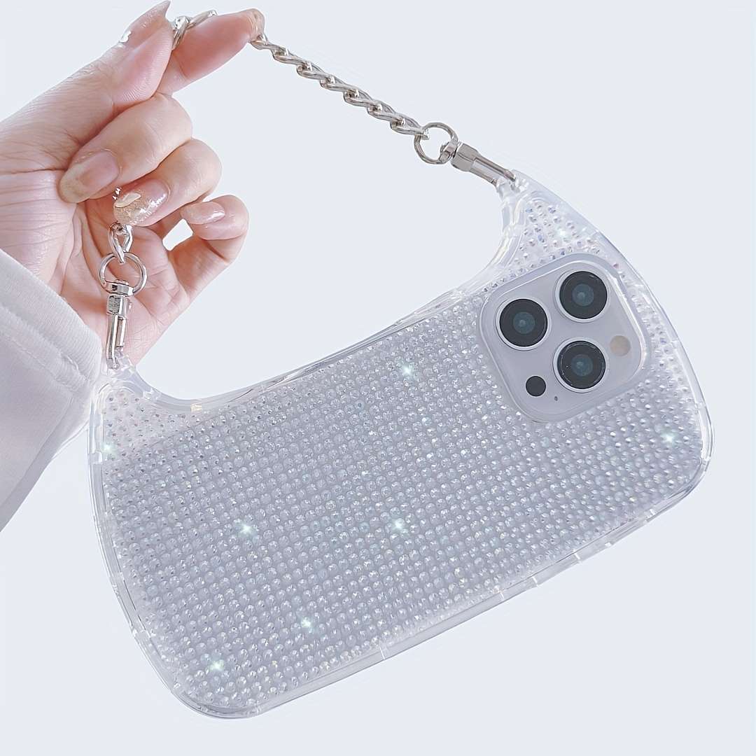 1Pc Silvery For iPhone 16 Plus Luxurious Diamond Phone Case