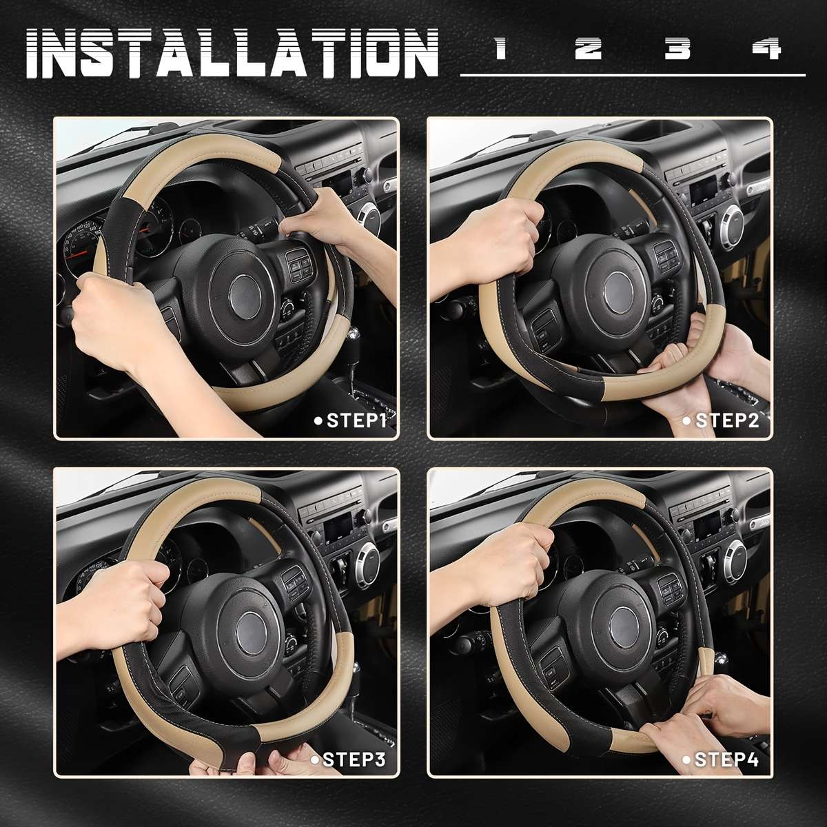 Car Steering Wheel Cover Red