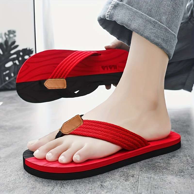 Men Slippers Summer Style Red Size Uk 11