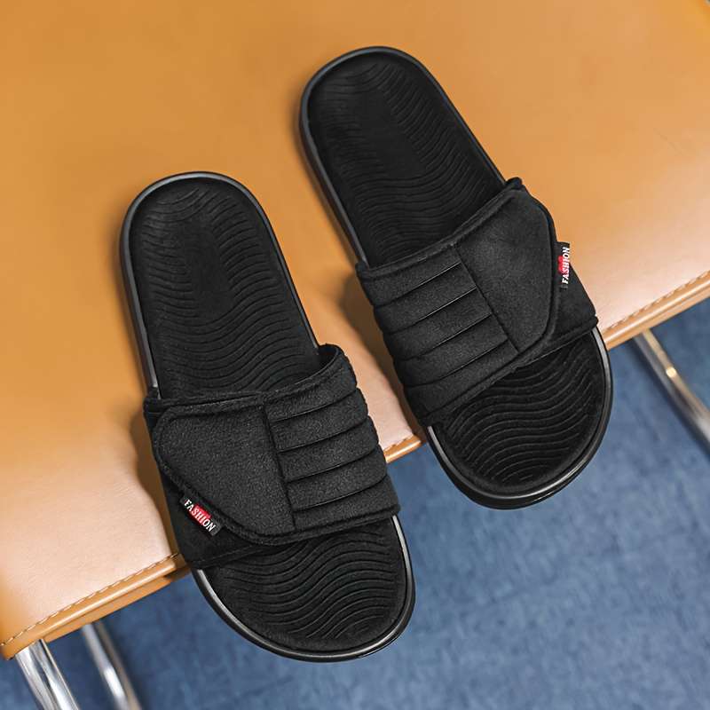 Men Slippers Summer Style Black Size Uk 7