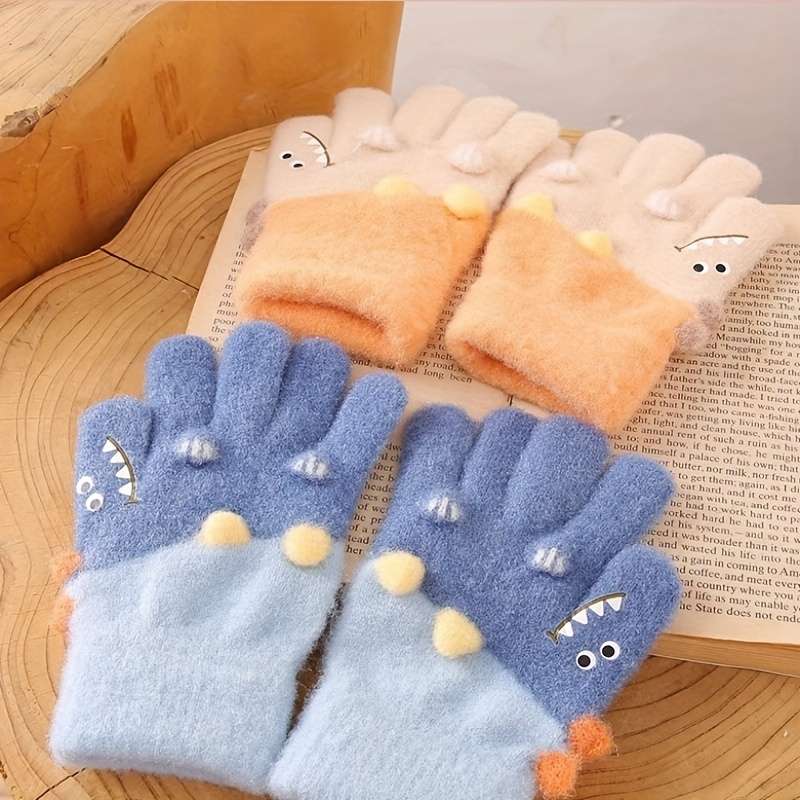 Essential All-Season Pair Winter Warm Gloves Thickened Thermal Five Finger