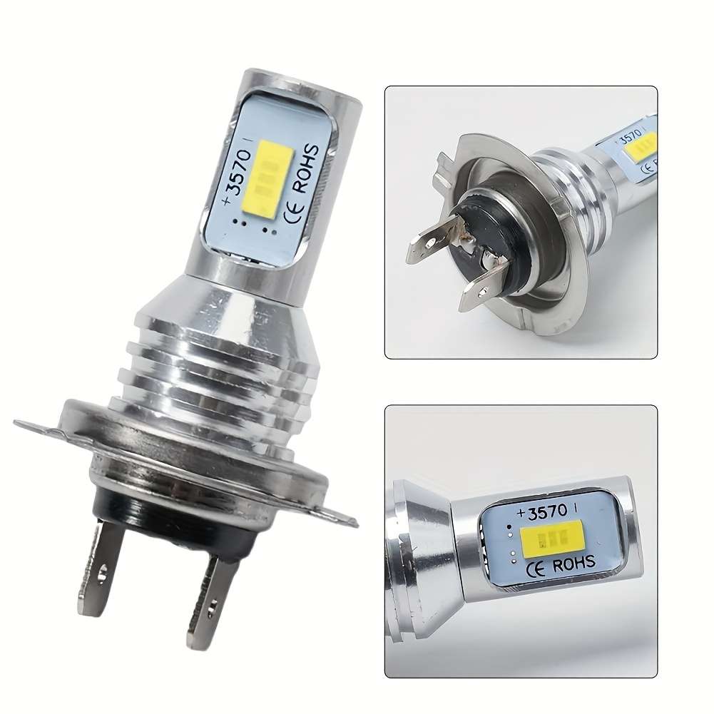 2pcs H7 LED Car Headlight Bulbs High & Low Beam 6000K White 50W 3000LM Perfect f