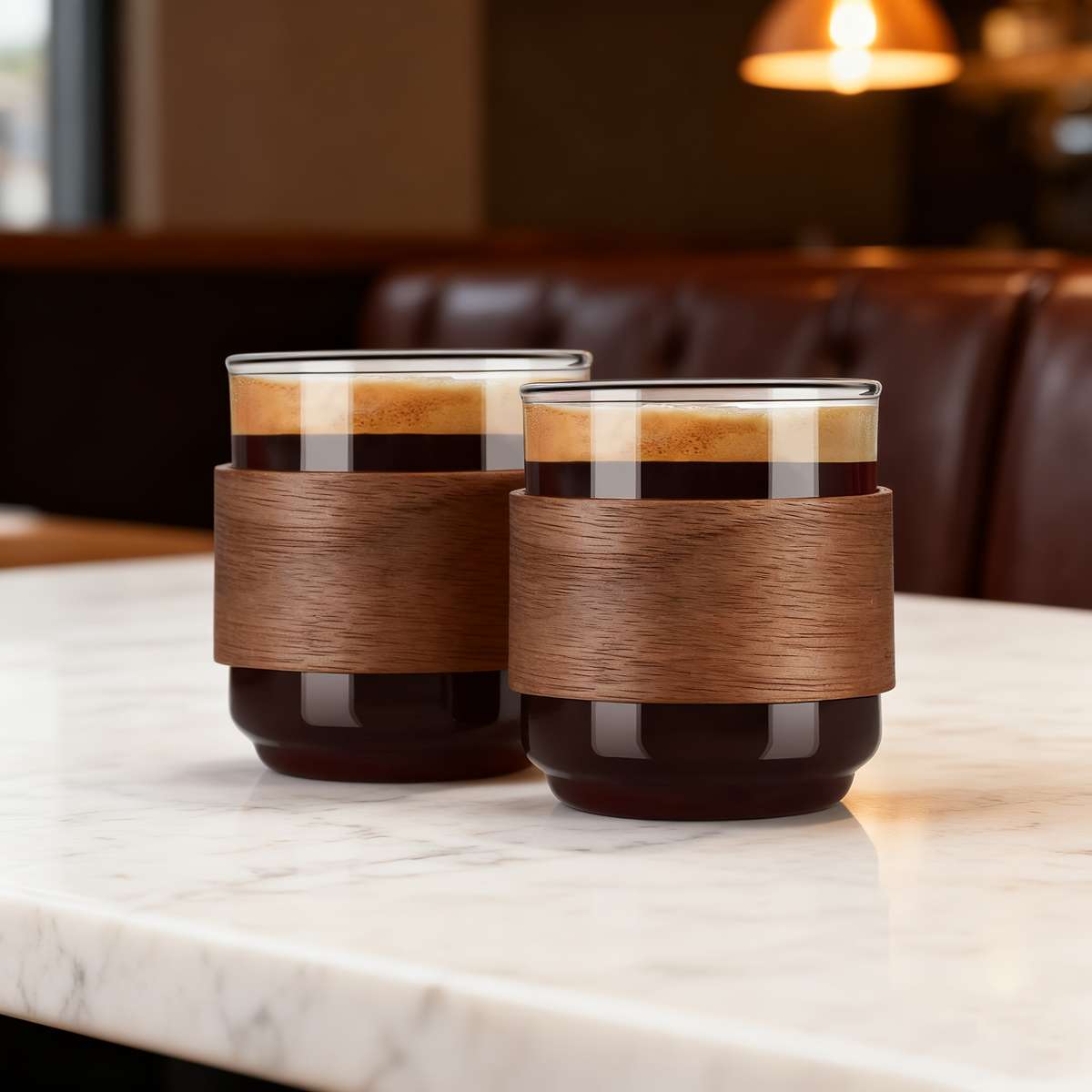 Water Cup Quantity Two High Transparency Borosilicate Glass Cups