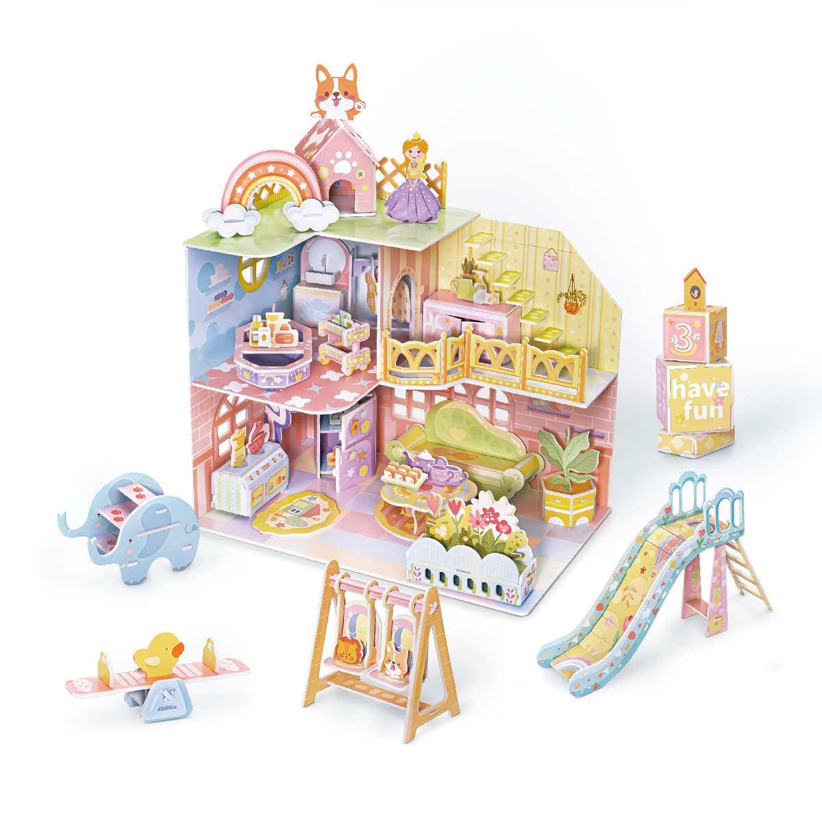 Building Toy Architectural Model Toy Set Style Happy Paradise