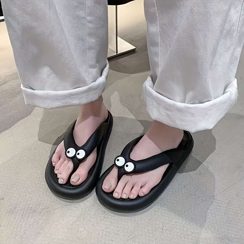 Ladies Summer Flip Flops Black Uk 5.5-6