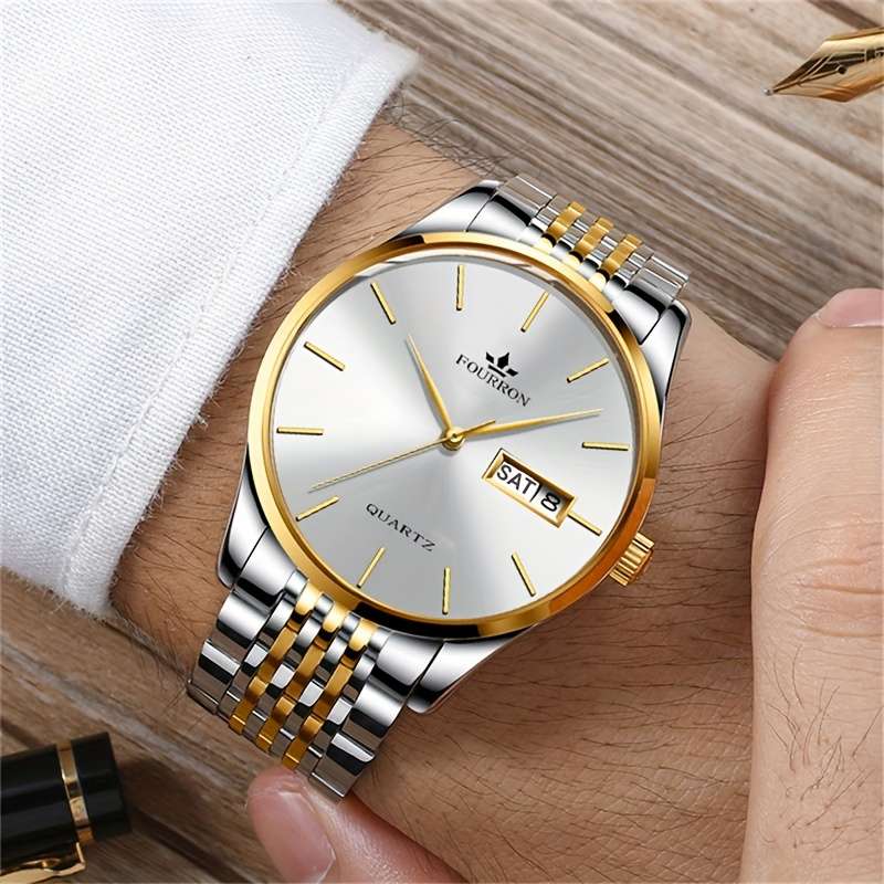 High End Luxury Stainless Fourron Men Luxury Stainless Steel Quartz