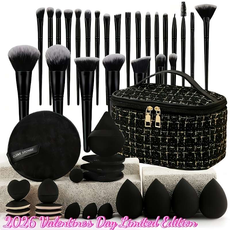 Makeup Brush Set Color Black Quantity16Pcs