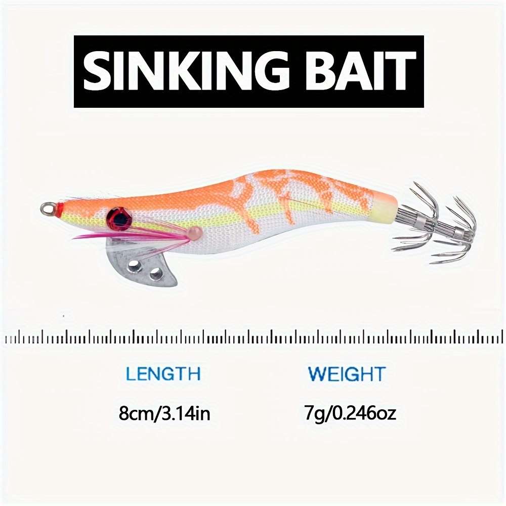 4pcs Luminous Bionic Bait Wood Shrimp  Fishing Tackle 8cm 8g