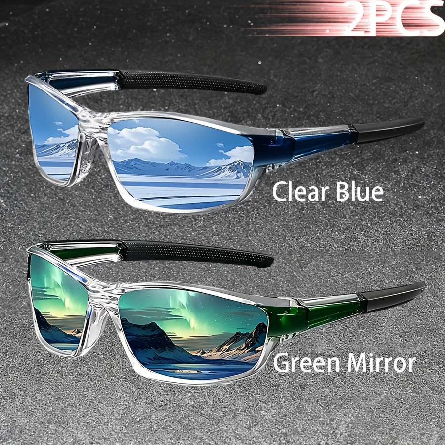 Cycling Glasses Color 2Pcs Clearblue Greenmirror