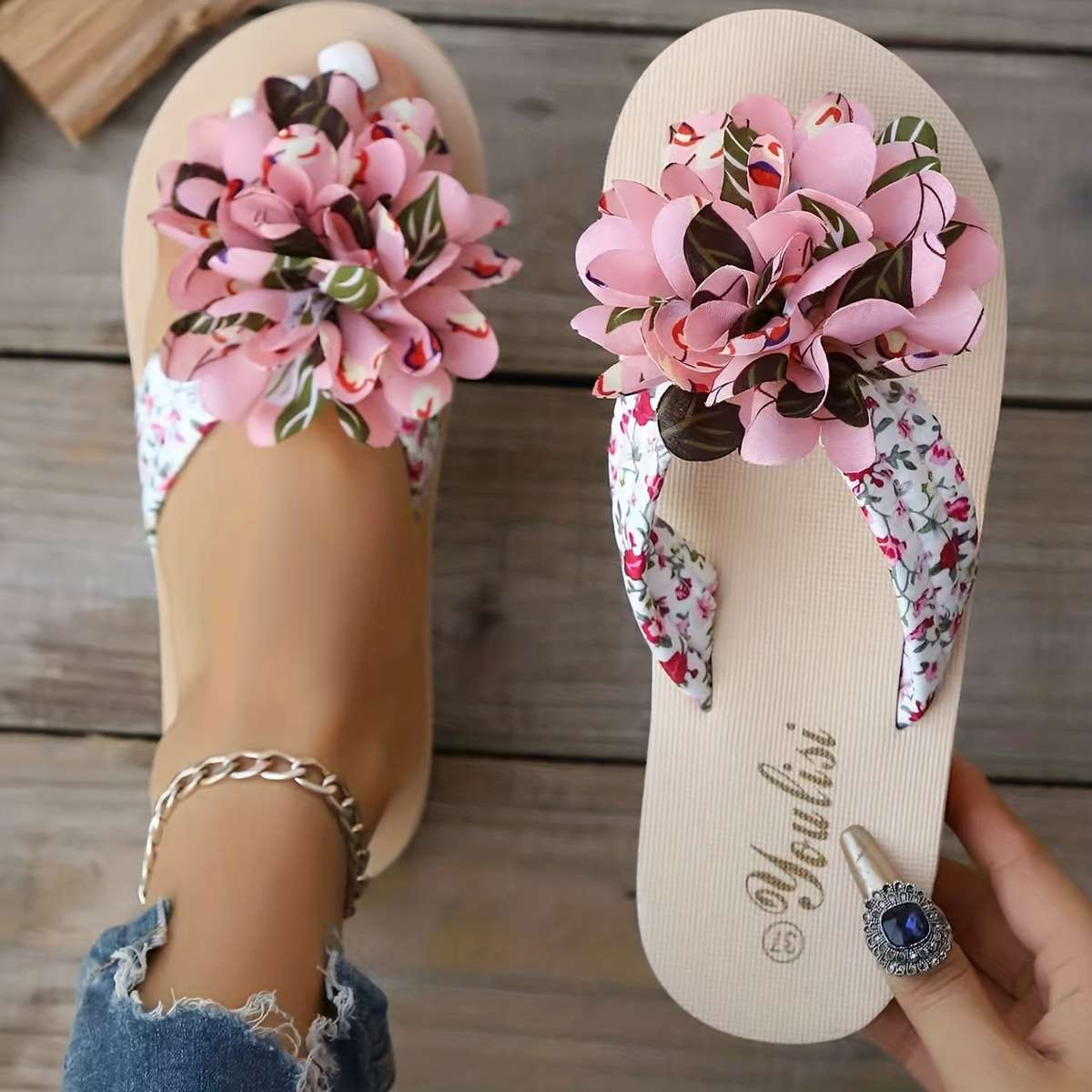 Ladies Summer Flip Flops Pink Color Uk 10