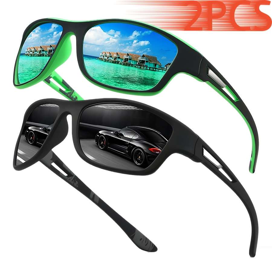 Cycling Glasses Color 2Pcs Greenmirror Black
