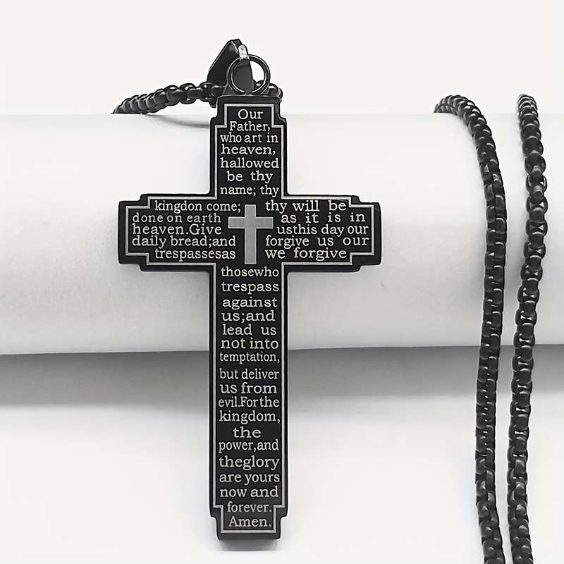 Plated Christian Scripture Cross Pendant Gold