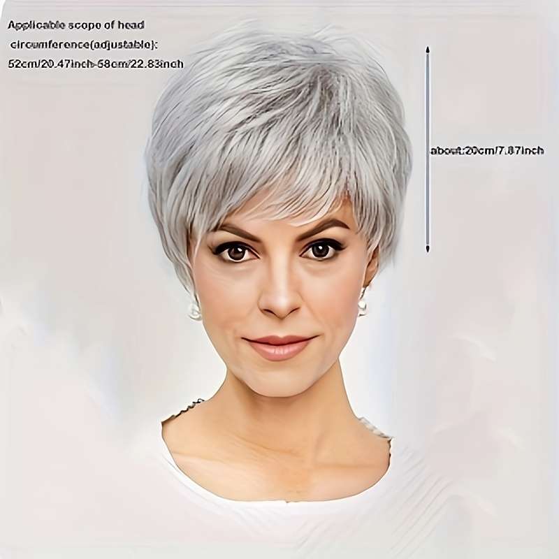 Granny Gray Womens Wigs Hair Length 20.32Cm
