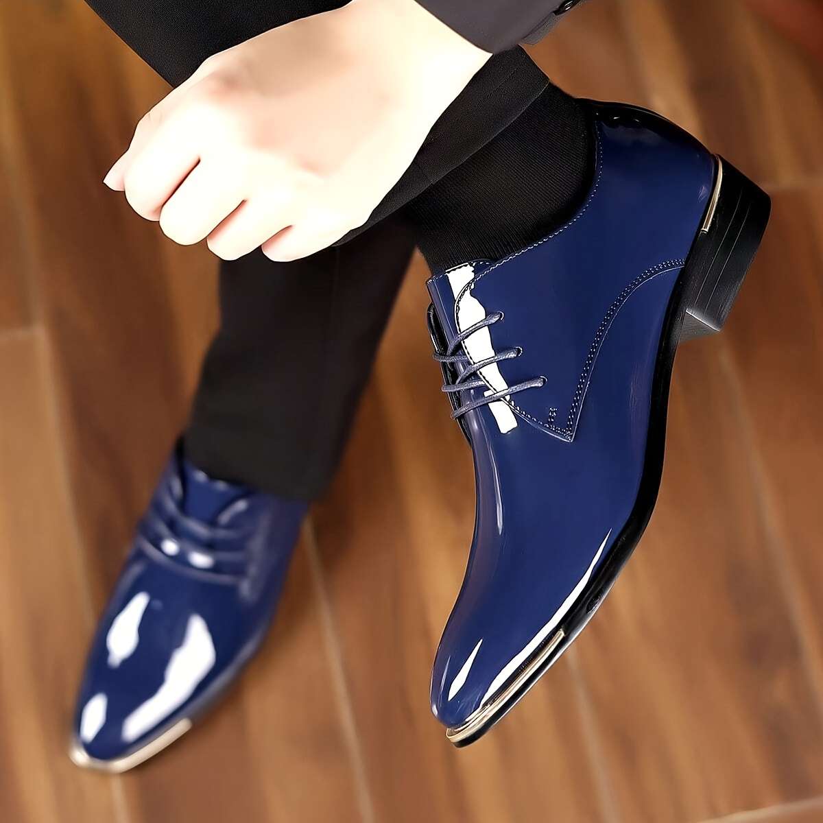 Mens Leather Shoes Color Black Sizeuk 7