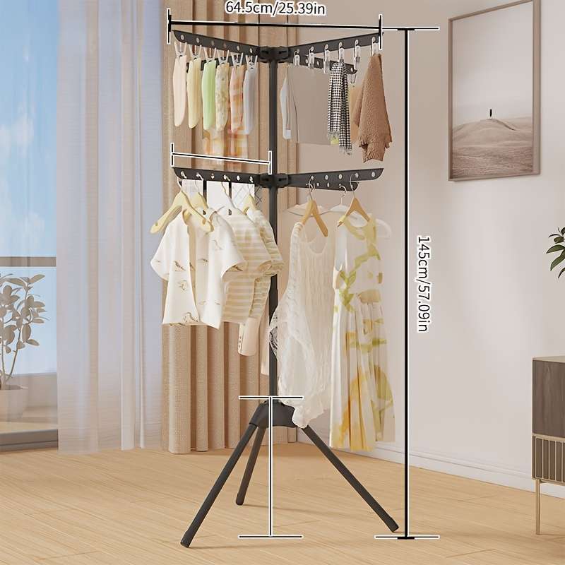 Clothes Rack Grey Model 3 LayersHeight 144.5Cm56.89''