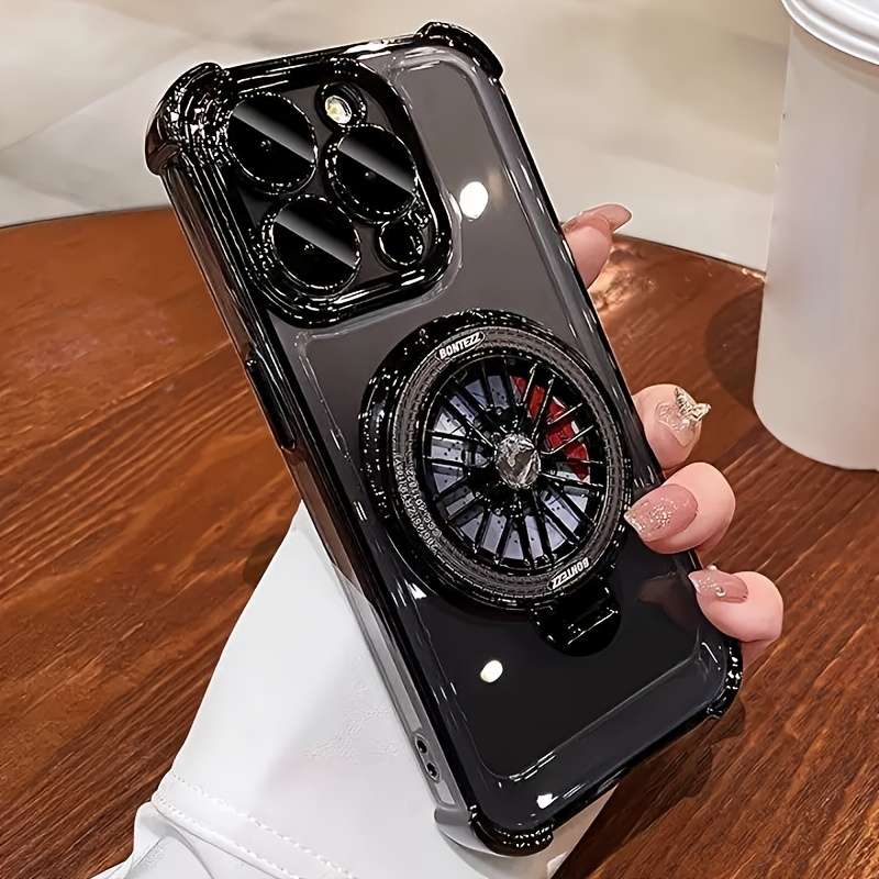 1Pc Silvery For iPhone 14 Plus Stress Relief Gyroscope Phone Case