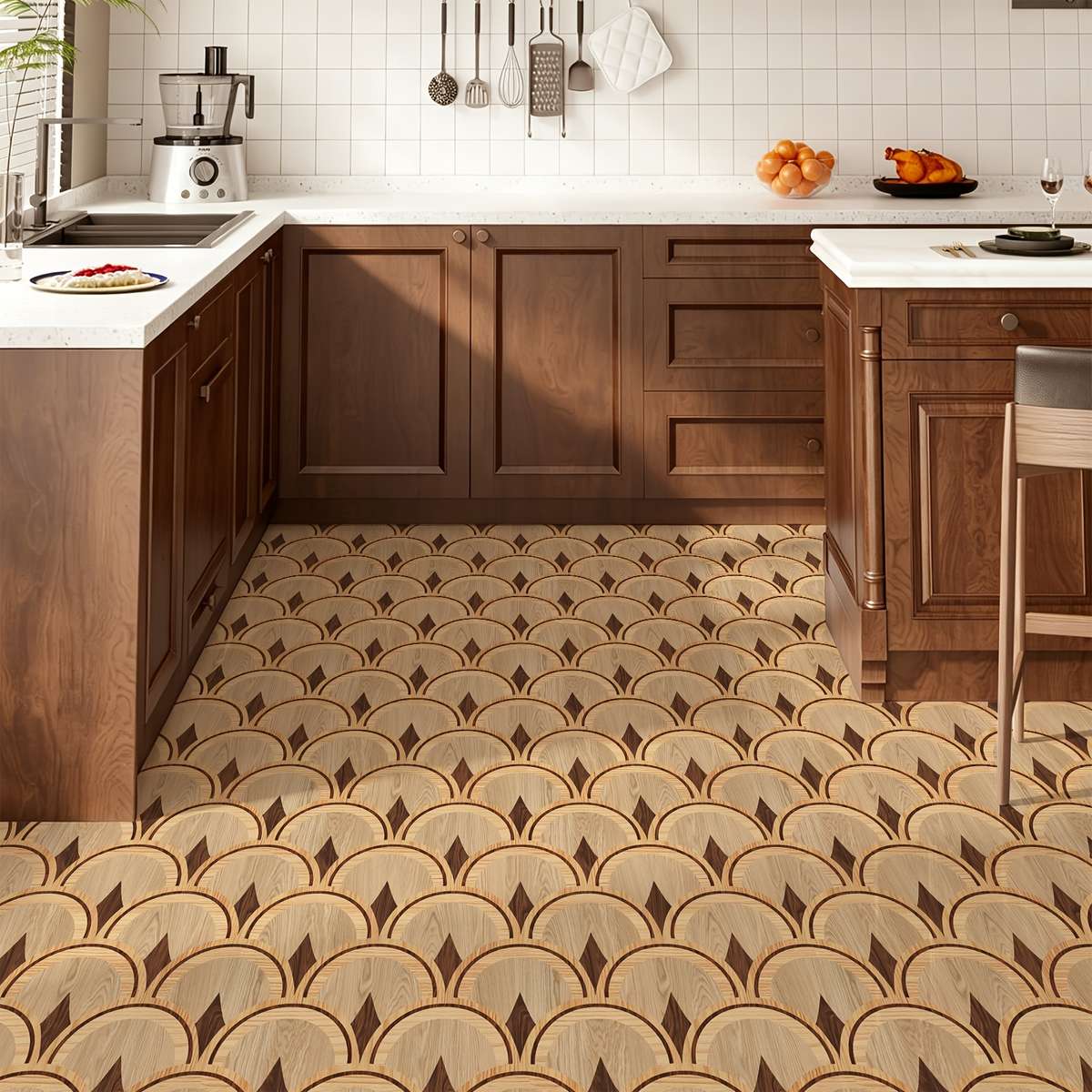 Self Adhesive Floor Stickers 40*120Cm*1Roll Retro Wood Grain