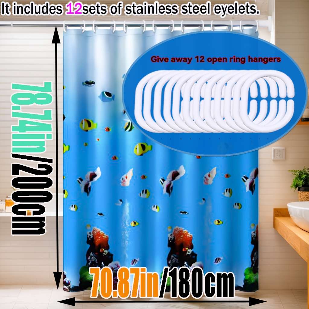 Waterproof Shower Curtain Size 180*200Cm70.87*78.74In
