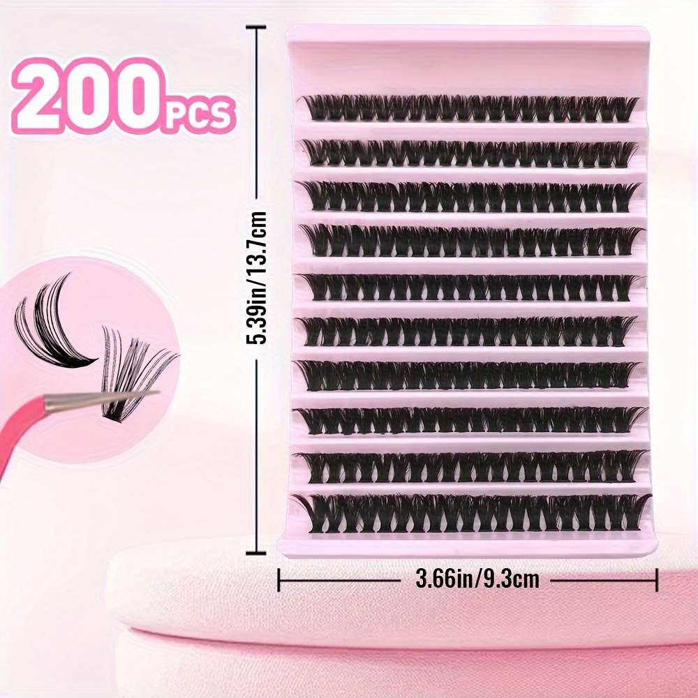 200pcs Natural Fluffy Lash Extensions Model 80d Extra Thick 16mm